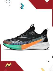 BYDY Carbon Board Sports Running Shoes For Men, Popcorn EVA Outsole With Carbon Board And TPR Sole Combination, Sports Shock Absorption Anti-Slip, Comfortable Breathable, Men's Low-Top Lace-Up Casual Sports Running Shoes, Suitable For All Seasons - Black - View 8