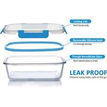 24-Piece Glass Food Storage Containers (12 Glass Bowls + 12 Lids) With Upgraded Snap Locking Lids – Airtight Lunch Containers, Suitable For Microwave/Oven/Refrigerator/Dishwasher (Gray) - 藍色 - 查看 9