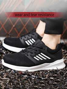 1双男士钢头靴，防刺穿、防压、防滑，舒适轻便，适合户外探险、建筑工地、徒步旅行、日常维护等场合。 - 黑色 - 查看 3