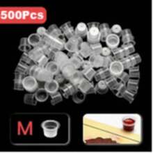 100/500 piezas Tapas desechables profesionales para tazas de tinta de tatuaje, tallas S/M/L/XL, tazas transparentes para pigmento de tatuaje, suministros y accesorios de tatuaje, herramientas de salón de tatuajes, adecuadas para principiantes y artistas de tatuajes experimentados, tapas transparentes para microagujas, suministros de tatuaje, tazas de tinta de tatuaje desechables, kit de suministros de tatuaje - Multicolor - Ver 11