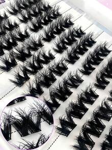 60 Pcs D-Curl No Glue And No Remover Need Self Adhesive Lashes Cluster Fluffy 11-13mm Mixed Lengthes Kit, No Glue Needed Fluffy Individual Lashes Self Adhesive DIY Eyelashes Extension Pre-Glued Cluster Lashes Natural Wispy Lashes Extension C Curl Lash Clusters No Glue Need No Remover False Eyelashes - D - View 8