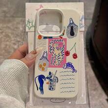 Estuche Retro con Diseño de Gato y Frutas Textura Lichi Funda Protectora de Alta Calidad para iPhone 16/15/14/12 Pro Max Series 12Pro 13ProMax 14Plus 15Plus 16Plus 14Pro 15ProMax 16Pro 14ProMax 13ProMax 12PM Regalo de Cumpleaños Regalo Festivo Detalle para Pareja o Novio/Novia carcasa de celular con estilo tierno kawaii ideal como regalo de navidad y Christmas para amantes de los gatos uso diario oficina y universidad - Color 1 - Ver 5