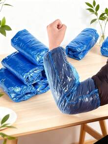 Disposable Arm Sleeves, Clear Plastic PE Oversleeves, Waterproof Oil-Proof Dustproof, Elastic Cuff For Kitchen Cleaning Painting Repair - Multicolor - View 5