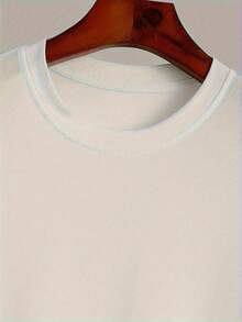 Men's Casual Long Sleeve Round Neck T-Shirt, Polyester Knit Fabric, Slightly Stretchy, Regular Fit, With Japanese Print, Suitable For Autumn - trắng - Xem 5