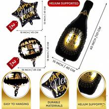 2026 Gold Balloon Set - Giant 40 Inch Happy New Year Champagne Balloons, Happy New Year Balloons, 2026 Number Balloons, 2026 New Year Decorations, 2026 New Year's Eve Party Supplies, New Year's Eve Decorations - Gold - View 5