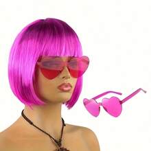 Purple Qi Liu Hai Bobo Head Wig Short Hair BOB Head Color Anime Halloween Wig Anime Party Dress Up Wig Christmas Halloween Party Wig - Multicolor - View 12