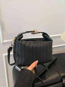 Fashionable Contrast Color Handbag, Versatile For Commuting - Black - View 12