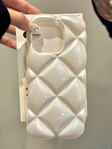 亮片菱形亮面手机壳，兼容 17 Pro Max、17 Pro、17 Air、17、16、15、14、13、12、11 Pro Max、16 Plus，3D 几何图案，防震透明软壳 - 白色 - 查看 3
