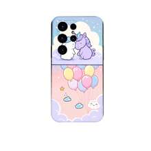 1PC Phone Case ,  Unicorn Balloons Clouds Stars Sky , Stylish Phone Case, Phone Decoration, All-around Lens Protection, Creative Small Gift, Funny Gift for Boys and Girls - Negro - Ver 7