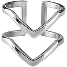 LuckyLy Anillos de Mujer de Acero Inoxidable con Baño de Oro 18k o Color , Diseño Moderno y Ligeramente Ajustable/Unitalla – Joyería para Mujer como Regalos para Mujer y Regalos para Novia, Modelo Diane(Plata) - Multicolor - Ver 2
