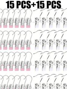 20Pcs/10Pcs/5Pcs Simple Stainless Steel Hook Clip, Multifunctional Single Hook Clip For Pants, Skirts, Drying Windproof Hook Clip, Household Space Saving Organizer For Bedroom, Closet, Wardrobe, Home, Dorm - Black - View 47