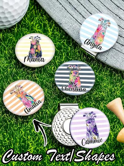 1Pc Personalized Golf Ball Marker Magnetic Cap Clip With Name Premium Golf Accessory Golf Lover's Gift Stylish, Modern, Customized, Personalized, Unique, Ideal Gift For Him, Her, Boyfriend, Girlfriend, Dad, Mom, Family, Friends, Anniversary, Valentine's Day, Mother's Day, Birthday, Father's Day, Graduation, Wedding, Housewarming, Dining Room, Living Room, School.