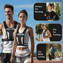Áo vest chạy bộ có thể điều chỉnh với túi đựng điện thoại, phù hợp cho chạy marathon, unisex, kèm băng đô, màu đen, trang phục chạy bộ thoáng khí, áo vest đựng nước uống kiêm ba lô, dây đeo vai có thể điều chỉnh với túi đựng điện thoại, lý tưởng cho đạp xe và các hoạt động thể thao ngoài trời. - màu đen - Xem 4