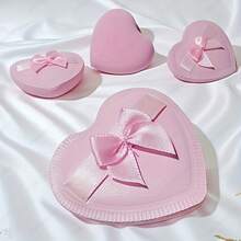 9 Pieces/5 Pieces Set Bowknot Decor Soft Powder Puff Heart-Shaped Makeup Powder Puff Cosmetic Foundation Sponge Dual-Use Loose Powder Mineral Setting Tool (Pink) - 9 miếng màu hồng - Xem 7