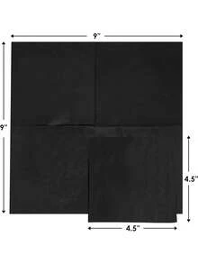 20张/40张/60张/套 双层柔软优雅纯黑色餐巾纸，展开尺寸25厘米*25厘米，适用于：婚礼、下午茶、生日派对装饰、派对装饰、派对用品、节日装饰、节日用品 - 黑色 - 查看 2