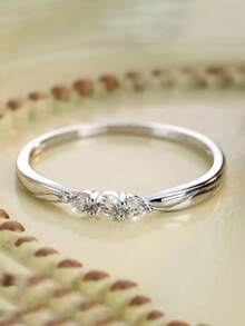 1 chiếc nhẫn đá Cubic Zirconia thời trang, trang sức dành cho nữ thích hợp cho đám cưới, lễ đính hôn, tiệc tùng, quà tặng ngày Valentine. - 3 # - Xem 19