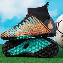 Kids Soccer Shoes - 黑橘色 - 查看 2