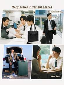 NEWHEY Tote Bag Business Bag Men's Large Capacity Bag Handheld Shoulder Mount 13-Inch PC Compatible Water Repellent With Zipper Commuting Business Trip Travel