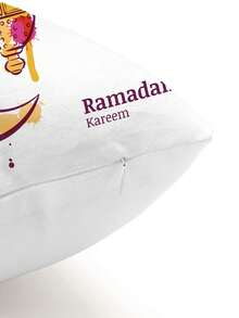 1/4pcs Moon Print Square Throw Pillow Cover, Ramadan Pumpkin Pattern Pillow Sham (Pillow Insert Not Included), Soft Fabric, Home Decor For Living Room, Bedroom, Sofa, Car, All Season, Back To School, Holiday Gift - Multicolor - View 9