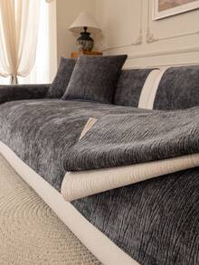 1件装四季通用沙发垫套，现代简约防滑沙发座垫保护套，防尘可水洗，柔软不易褪色，宠物友好，适用于L型沙发和1/2/3/4人沙发，适合卧室、办公室、客厅等场所。 - 深灰色 - 查看 6