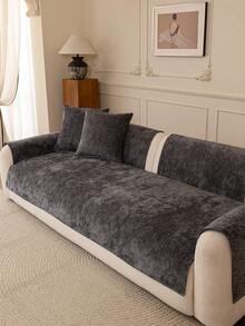 1件装四季通用沙发垫套，现代简约防滑沙发座垫保护套，防尘可水洗，柔软不易褪色，宠物友好，适用于L型沙发和1/2/3/4人沙发，适合卧室、办公室、客厅等场所。 - 深灰色 - 查看 7