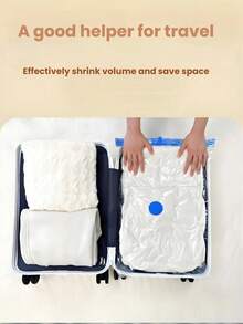 8-Piece Set/1 Vacuum Compression Bag, Travel Storage Bag, Clothing Storage Bag, Household Luggage Bag, Reusable Vacuum Compression Bag That Saves 80% Space, Suitable For Coats, Shirts, Quilts, Pants, Home, Dormitory, Wall Cabinets, Wardrobes, Bedrooms, Bathrooms, Travel Accessories, Home Storage, Back To School Season - Multicolor - View 6