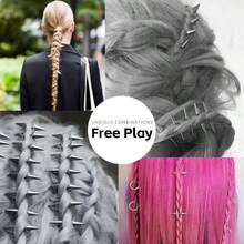 TYUI Goth Hair Accessories For Women 10 Pcs Metal Punk Spikes Y2K Grunge Clips Emo Alt Gothic Jewelry For Braids Silver - Bạc - Xem 5