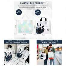 BOJOOM Bolsas de Compras Reutilizables para Supermercado Duraderas, Bolsas Plegables Ecolgico de Ligeras con Asas, Bolsa Embalaje Regalo para Boutique Plastico de Gran Capacidad - B - Ver 1