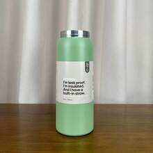 OWALAFreeSip 32oz Straw Insulated Water Bottle Double-Layer Stainless Steel Vacuum Thermal Mug For Sport And Travel - Green-32oz - 查看 3