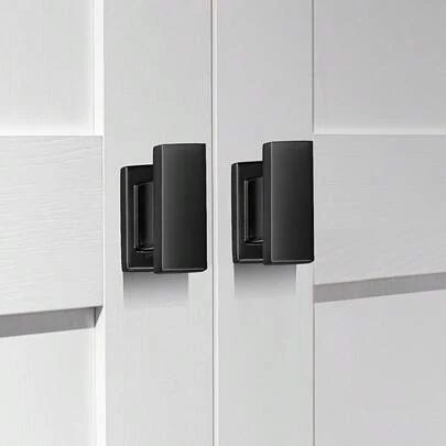 Bộ 10 núm tủ kiểu vòm màu đen mờ - Hợp kim kẽm nguyên khối, tay nắm tủ quần áo bằng kim loại sơn tĩnh điện dành cho tủ đựng đồ, tủ quần áo, phòng tắm, tủ bếp