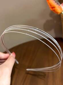 3件套女士金属金色波浪发箍，简约实用刘海发圈，极简优雅发饰，发箍，发绳，头饰发带 - 金色 - 查看 8