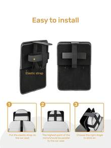 2-In-1 Foldable Car Backseat Baby Mirror & Tablet Holder, Shatterproof Acrylic & Easy Adjustable Angle, Product Size 44*29.5cm/17.3*11.6in, Fits Removable Headrests Quick Install, Monitor Toddlers & Entertain Kids For Daily Commute Family Rides - Dark Grey - View 4