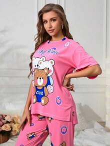 Women Pajama Sets - Dusty Pink - View 9