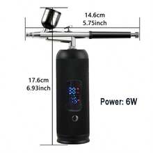 1pc Rechargeable 1000mAh Mini Air Compressor Kit Air Brush Spray Gun For Face Beauty Nano Fog Mist Sprayer Professional Airbrush Kit, Dual-Action Spray Gun For Makeup, Nail Art, Model Painting & Cake Decorating