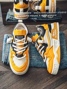 Men's All-Season Fashionable, Comfortable, Slip-Resistant, Lightweight Low-Cut Sneakers - 黃色 - 查看 2