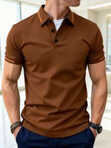 Chaqueta de béisbol informal de para deportes al aire libre, Día del Padre Chaqueta con capucha de contraste, casual para hombre, primavera otoño - Café integral - Ver 5