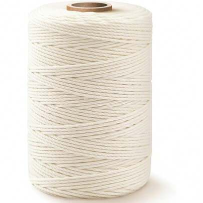 600 Feet 2mm Cotton Butcher Twine String Soft Food  For Cooking Craft Baker Kitchen Meat Turkey Sausage Roasting Gift Wrapping Gardening Crocheting Knitting