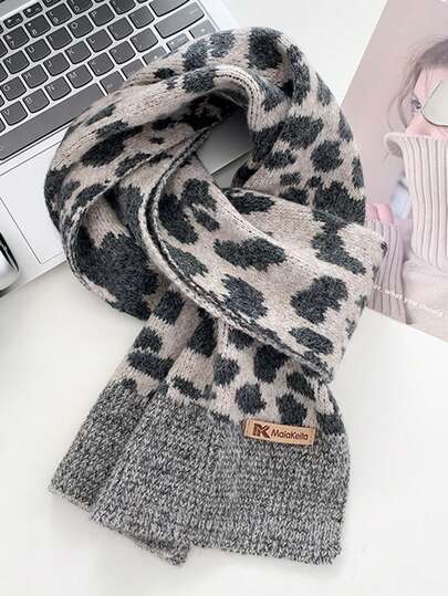 1pc Minimalist Elegant Leopard Print Scarf, Versatile Accessory For Women