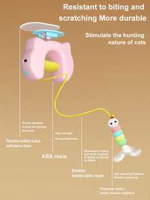 This Interactive Cat Toy Can Move The Ball Up And Down Automatically Without Manual Operation, Stimulating The Cat's Hunting Instinct. Made Of Durable Plastic, USB Rechargeable, And Easy To Install.
