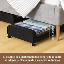 2PCS Zapatera Bajo Cama, Cajas de Almacenamiento Debajo de La Cama con Ruedas y Tapa Transparente, Organizador de Almacenamiento de Gran Capacidad para Edredones, Ropa, Juguete,Zapatos(Negro) - gris - Ver 6