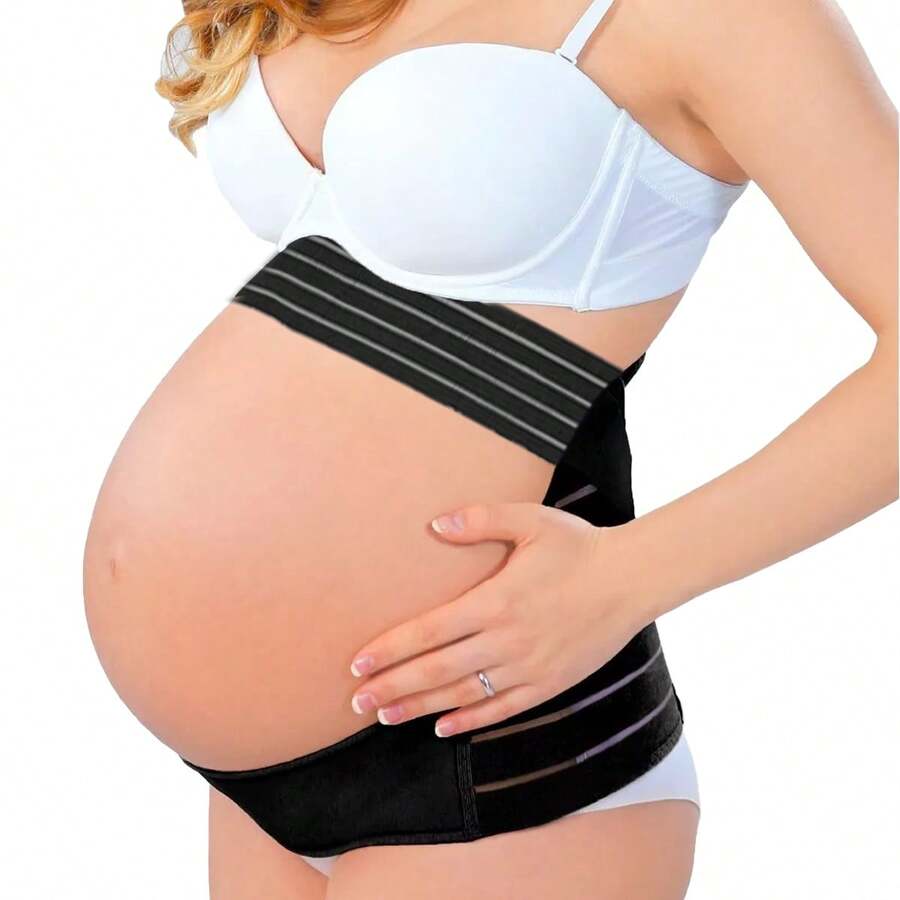 Faja Embarazada Maternidad Soporte Embarazo,Pregnancy Support Maternity Belt Belly Belt Waist Care Abdomen Support Back Brace Pregnancy Protector - Negro - Ver 1