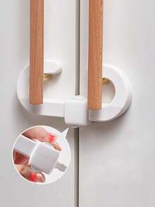 1个婴儿安全可调节门锁 - 易于安装的橱柜和抽屉安全锁，防夹手、防意外开启，设计时尚耐用