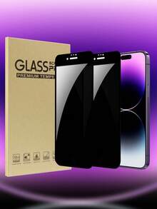 2 件防摔隐私屏幕保护膜适用于 16/16 Plus/16 Pro/16 Pro Max/15/15Pro/15Plus/15Promax 防水钢化玻璃防震防刮防指纹全覆盖 - 黑色 - 查看 13