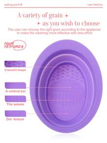 19pcs Makeup Brush Set, Including: 1 Multi-Functional Zipper Waterproof Makeup Bag + 3 Triangle Makeup Sponges + 3 Mini Air Cushion Makeup Sponges + 1 Hair Tie + 2 Bowl Hanging Ropes + 2 Cleansing Sponges + 2 Makeup Brush Cleaning Tools + 1 Face Ice Pack + 1 Silicone Soft Hair Brush + 3 Air Cushion Makeup Sponges - Purple - View 6