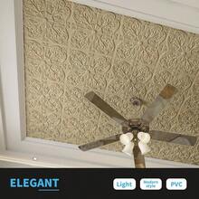 Decorative Ceiling Tile 2x2, Lay In Ceiling Tile 24x24 Pack Of 12pcs Spanish Floral In Matt White - 24"x24" + Antique Gold - View 2