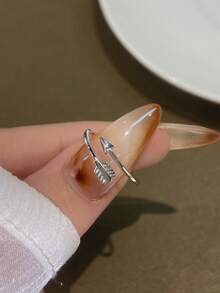 1pc High-End Women's Silver Bow & Arrow Design Toe Ring, Luxury Exquisite Jewelry Gift - Advanced Bow and Arrow - View 6