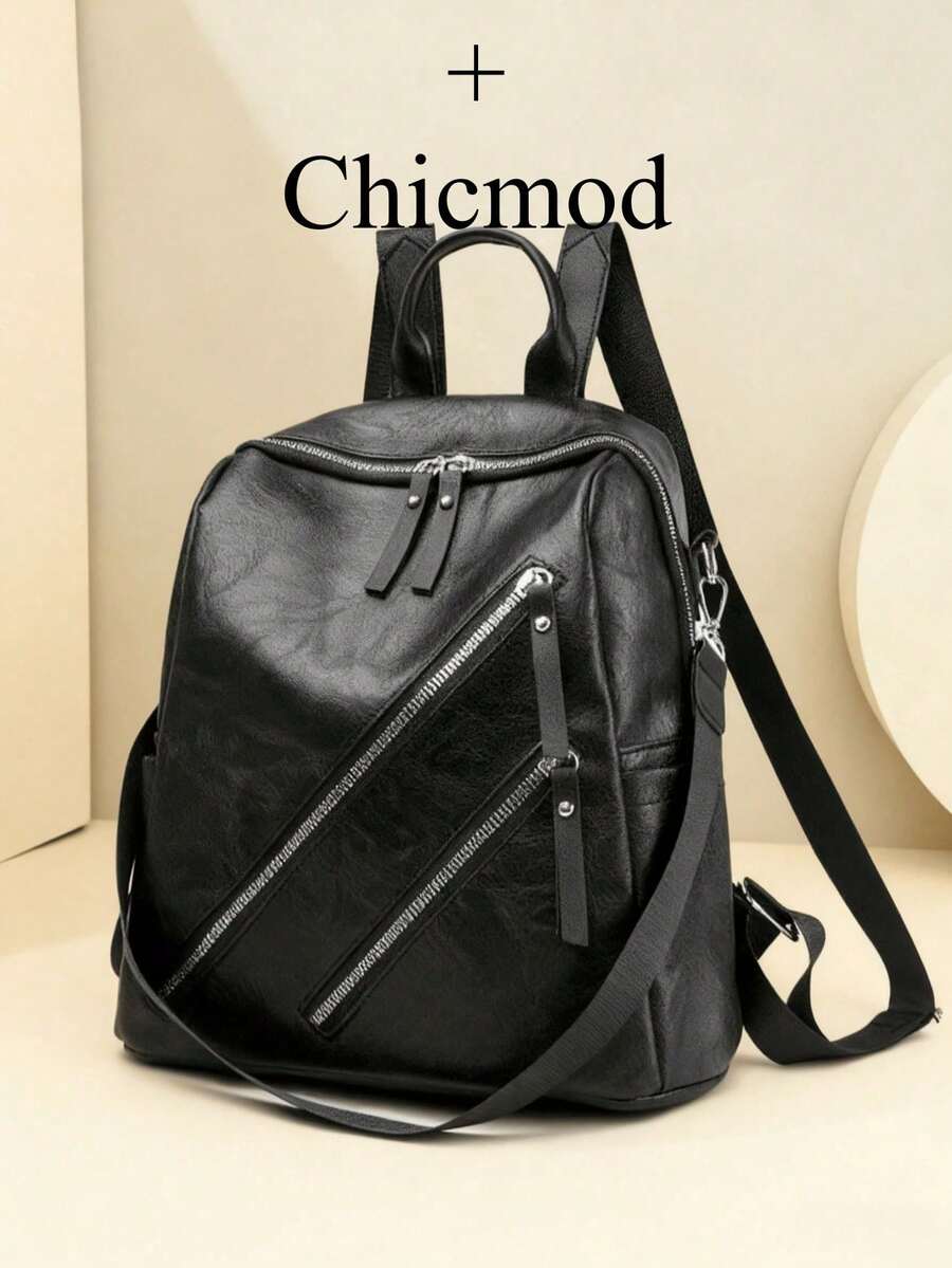 女士尼龙翻盖双肩包，简约方形设计，大容量，适合购物、装钱包、手提包，适合年轻女性、大学生、初学者、上班族。是办公室、大学、工作、商务、通勤、户外活动、旅行和野餐的理想之选。