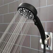 1pc German High Pressure Handheld Shower Head, 9 Adjustable Modes, One-Click Water Stop Switch, Rainfall Experience, Detachable & Washable, Water-Saving & Anti-Fall, Plastic, Wall-Mounted Design, Bathroom Accessory, Shower Head Kitchen Items Kitchen Accessories Kitchen Kitchen Tools
