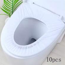 5/10pcs Premium Waterproof Disposable Toilet Seat Covers, Thick Non-Woven Toilet Seat Pads - Soft, Elastic, Waterproof, Anti-Fouling - Ideal For Travel And Home Use