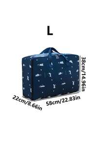 1pc Cat Pattern, Rocket Pattern, Small Fish Pattern Quilt Storage Bag With Large Capacity, Waterproof And Moisture-Proof, Organizing And Packing Clothes, Luggage Bags For Moving, And Quilt Bags - Blue - View 20